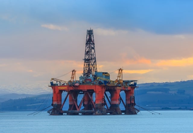 The coming decommissioning storm. Semi-submersible oil rig in Scotland