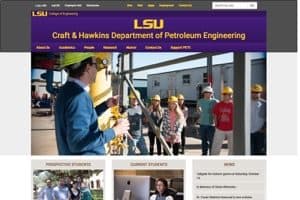 Luisiana State University Petroleum Engineering wesbite screenshot