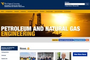 Petroleum and Natural Gas Engineering Home Petroleum and Natural Gas Engineering West Virginia University website screenshot