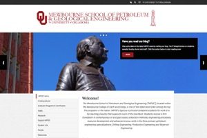 The Mewbourne School of Petroleum and Geological Engineering University of Oklahoma website screenshot