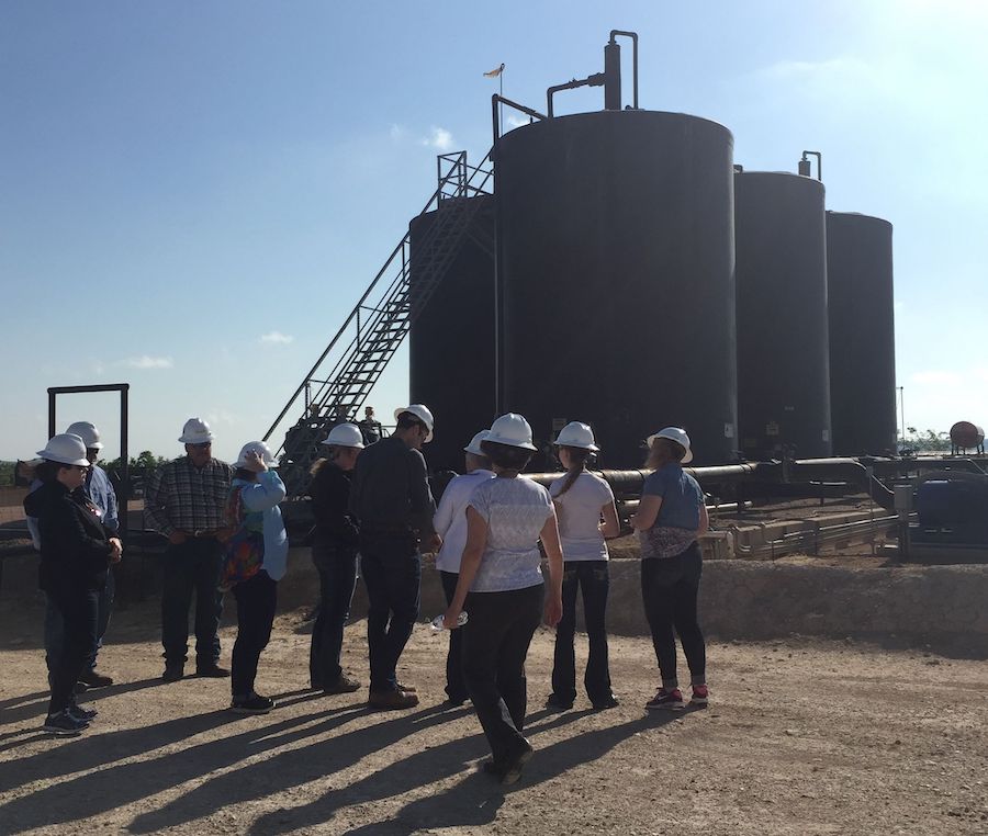 Members of ADDC visit a field operation near San Angelo.