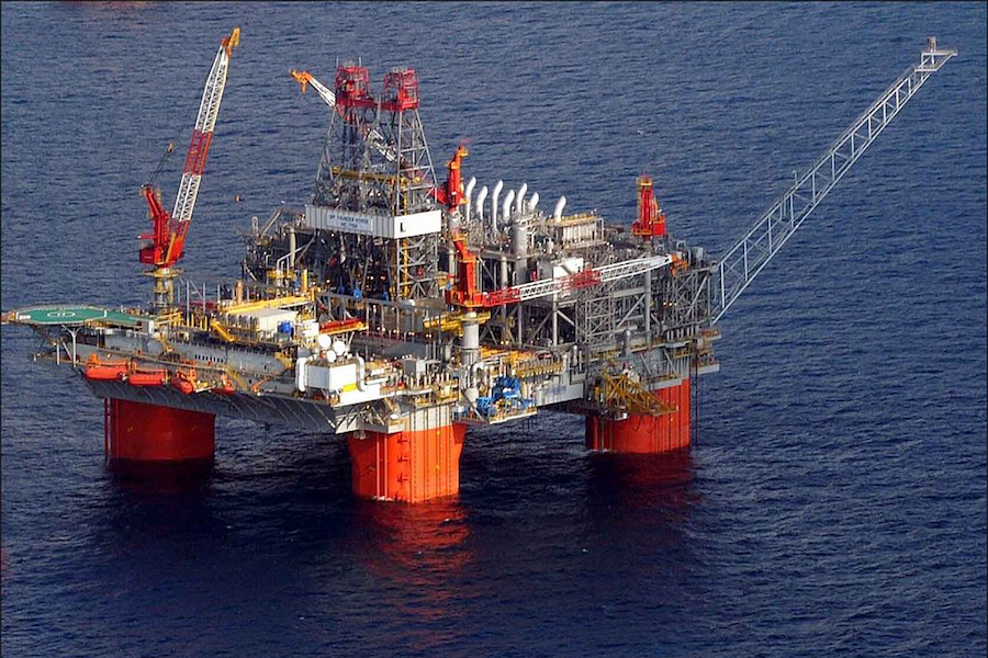 Photo of the BP Thunderhorse SemiSub in the Gulf of Mexico