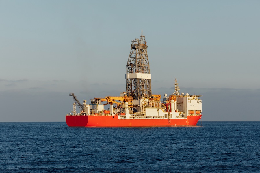 Drillship for offshore drilling