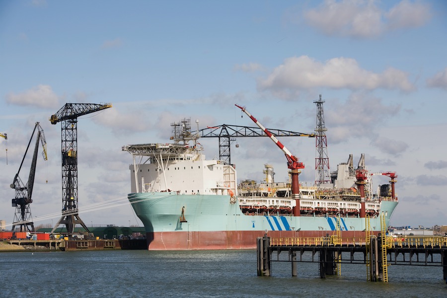 An FPSO ( Floating Production and Storage Offloading Ship